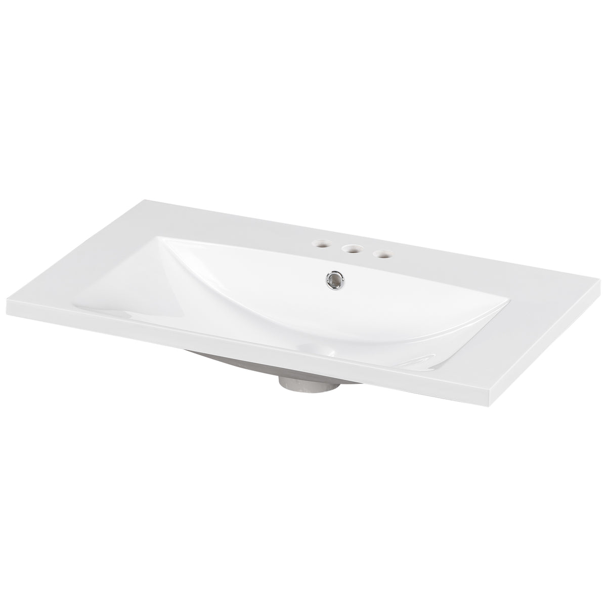 Lavabo Resina 76cm Bianco 3 Fori