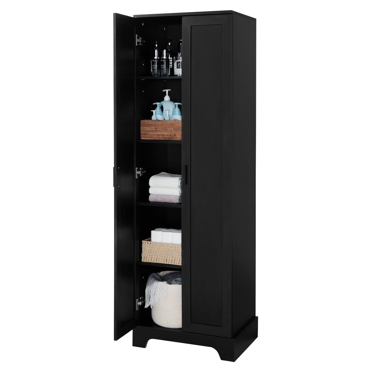 Mobile Alto Bagno Nero 2 Ante 181cm