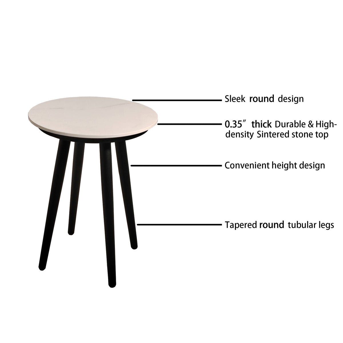 Set Patio Alluminio 5 Pezzi Nero
