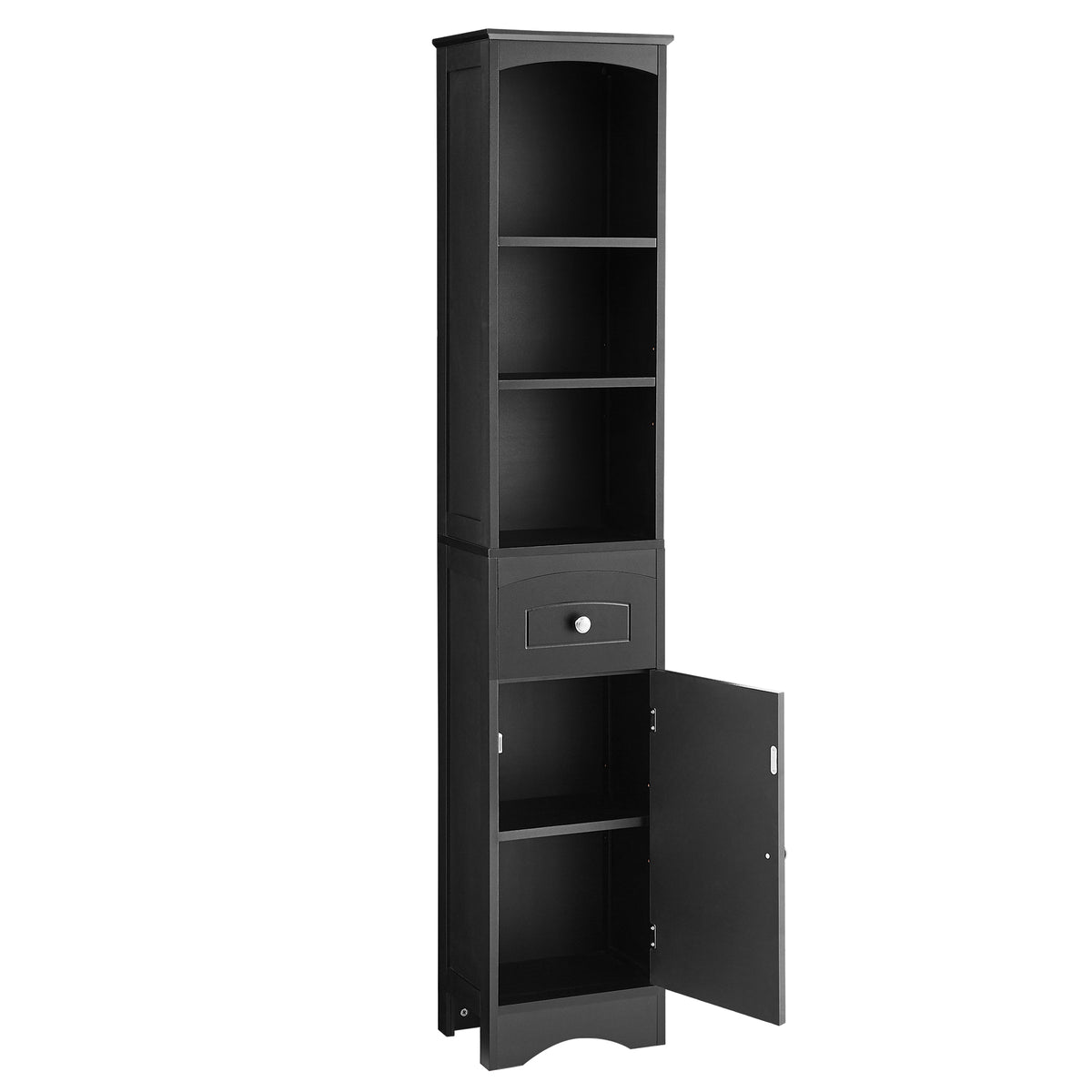 Mobile Bagno Stretto Alto Nero 170cm