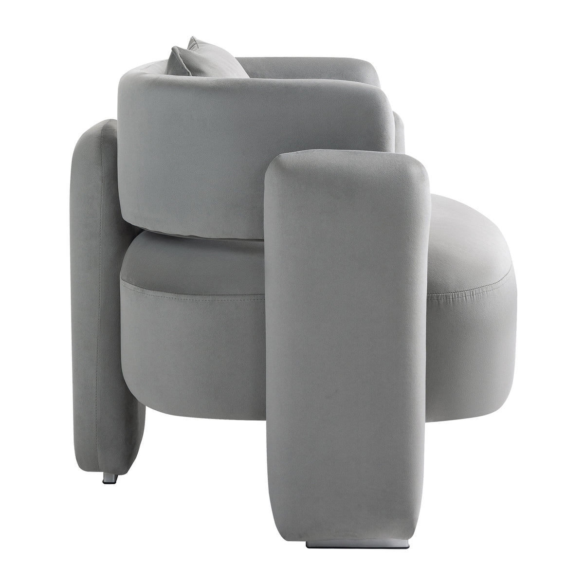 Poltrona Lounge Velluto Grigio