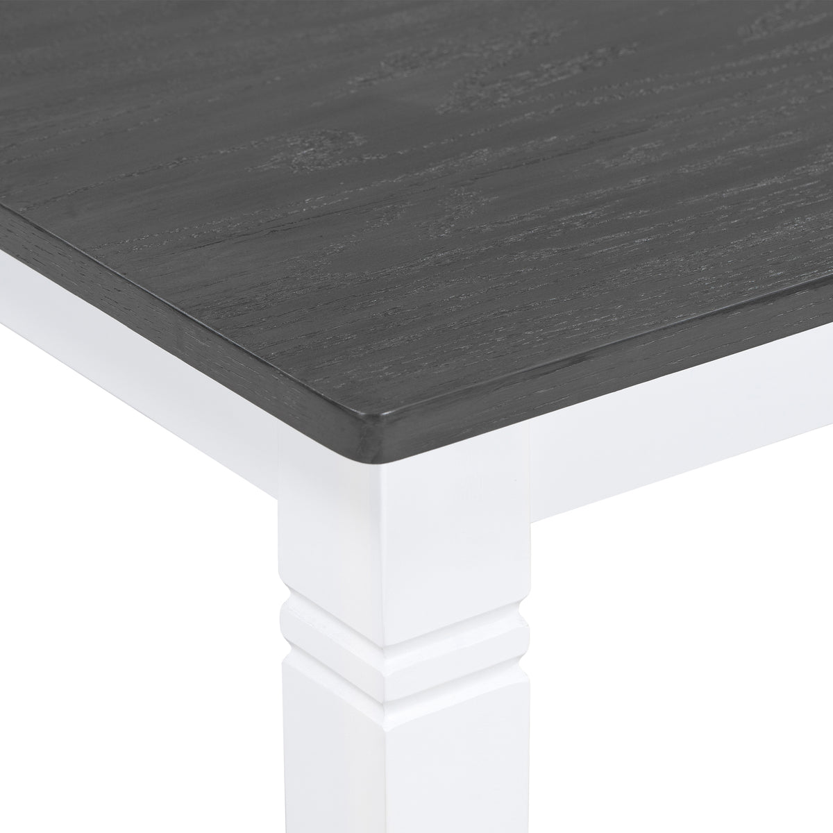 Set Tavolo Pranzo 6 Pezzi Legno Grigio Bianco