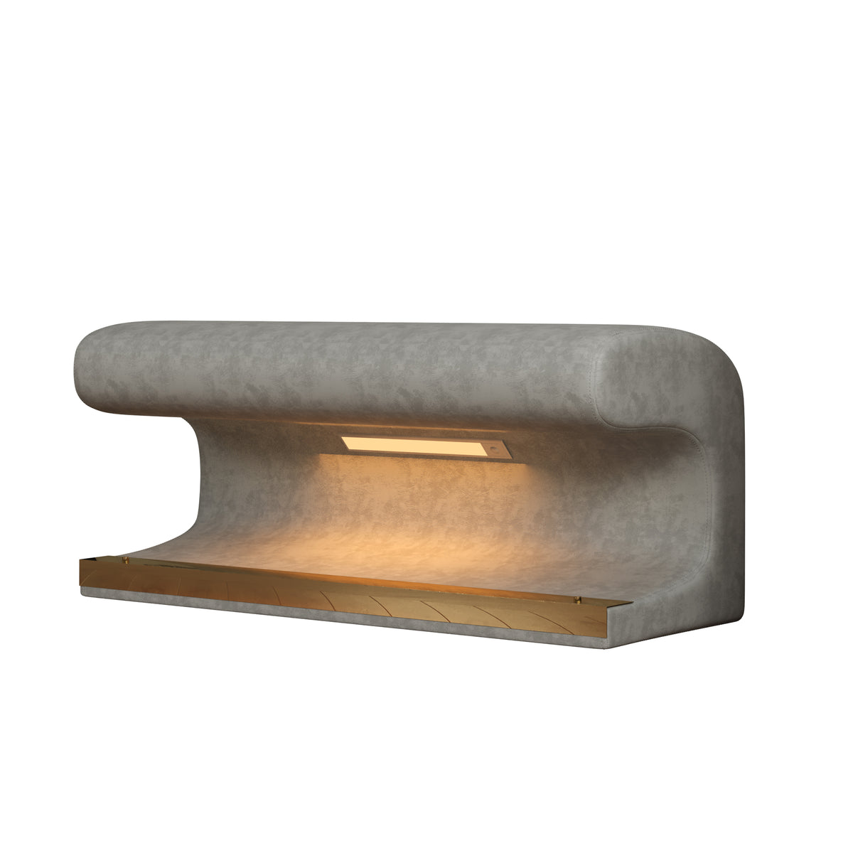 Panca Ingresso Pelle Grigia con LED
