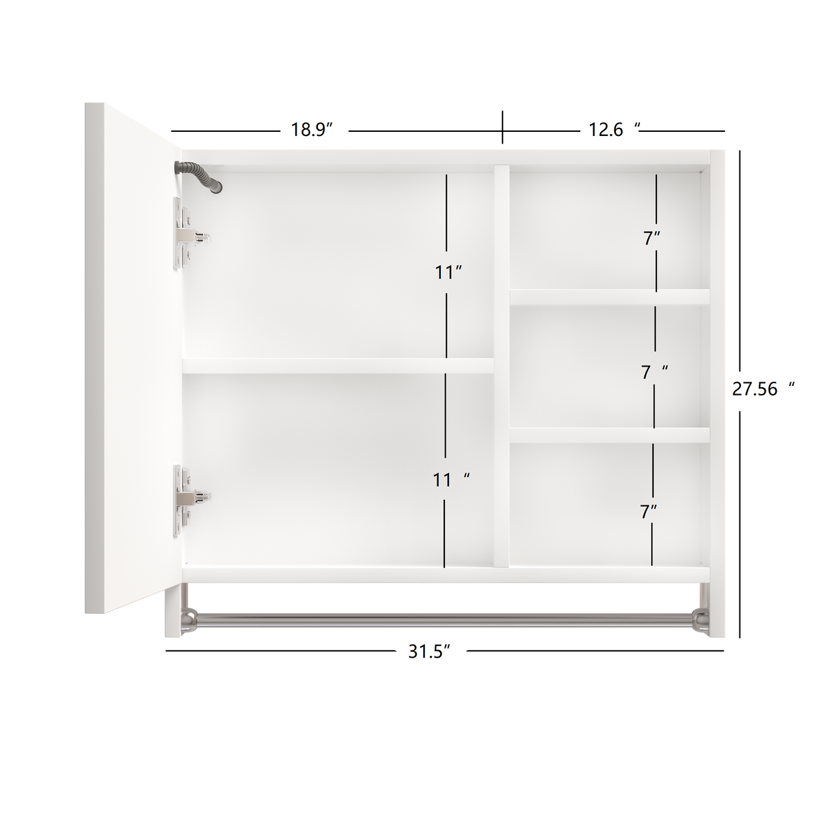 Armadietto Bagno LED 81x70cm con Specchio