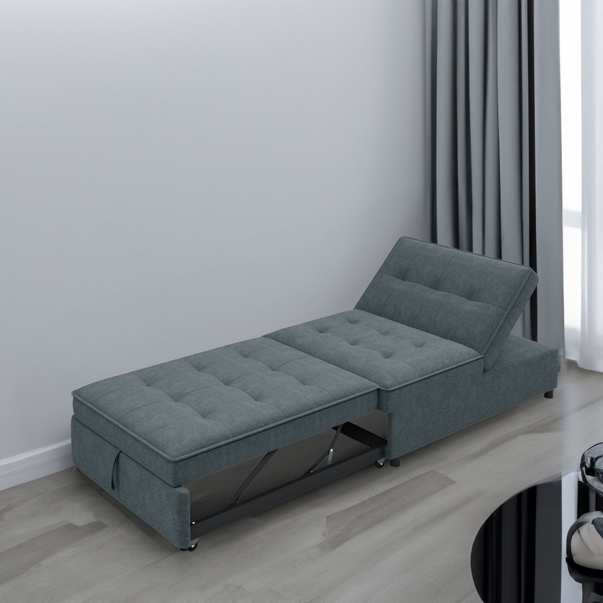 Divano Letto 4in1 Pouf Ripostiglio Blu