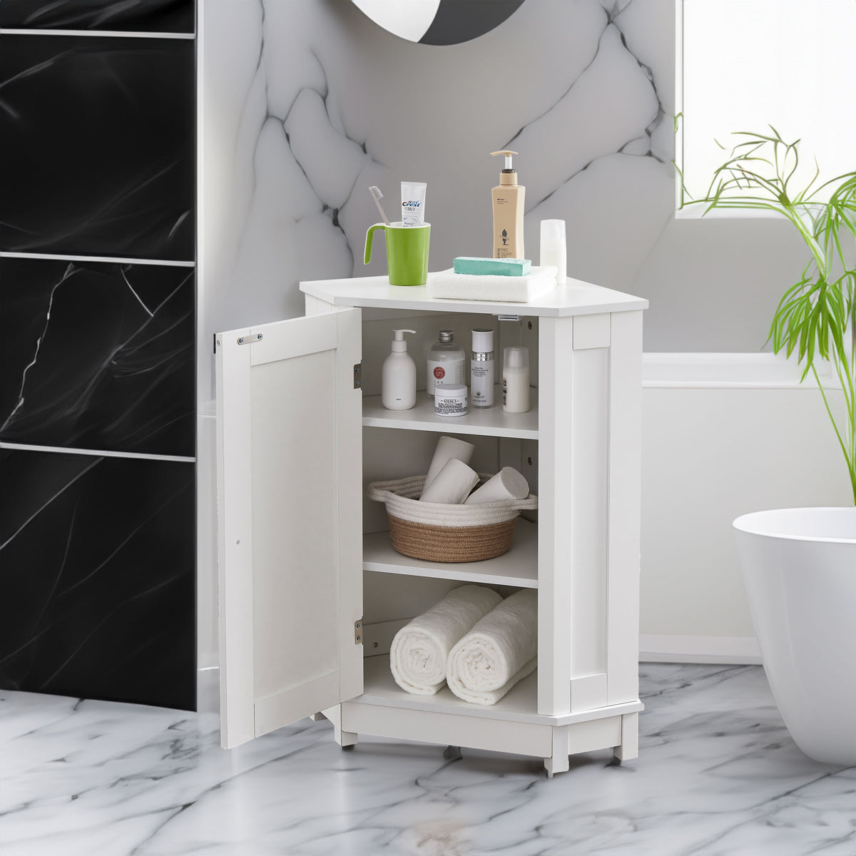 Mobile Bagno Angolare Triangolare Bianco