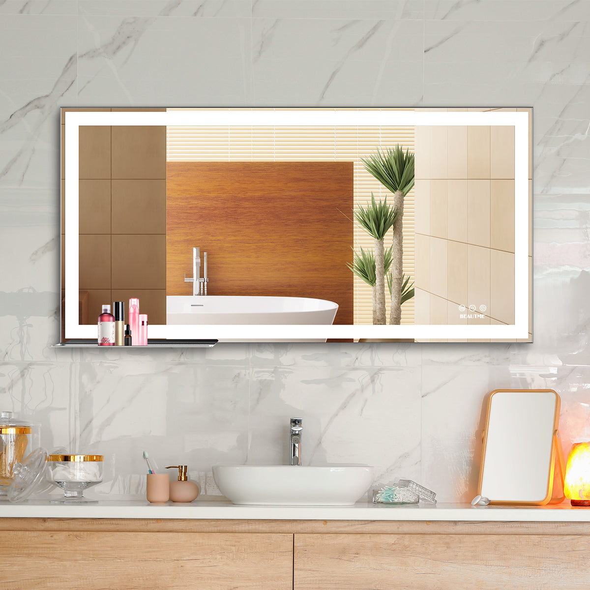 Specchio LED Bagno 122x61cm Antiappannamento