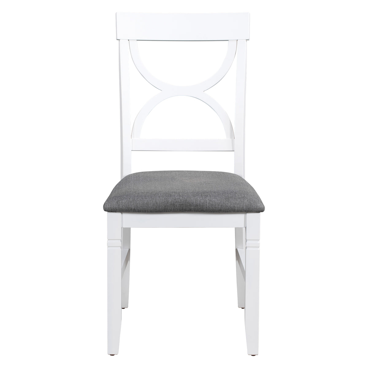 Set Tavolo Pranzo 6 Pezzi Legno Grigio Bianco