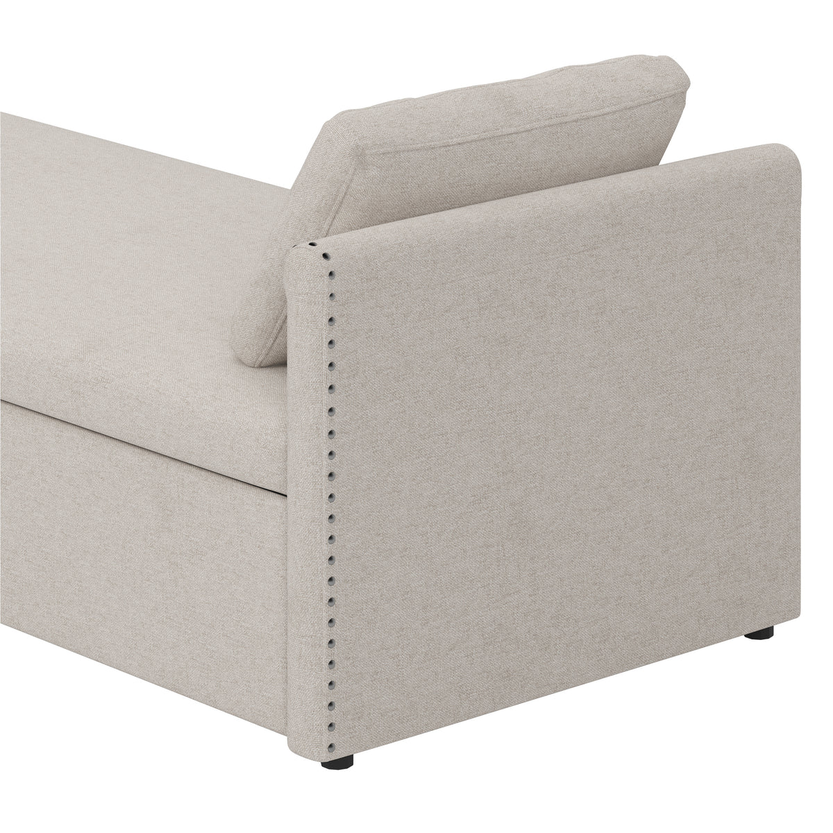 Poltrona Letto Imbottita 2 Cassetti Beige