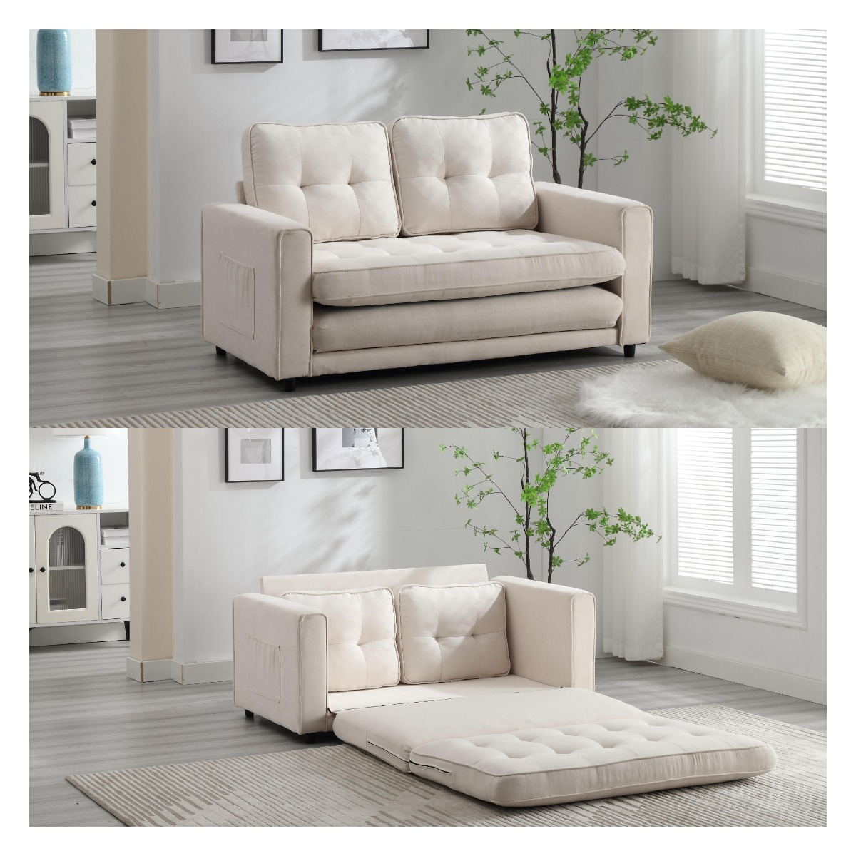 Divano Letto Futon Convertibile 3 Posizioni