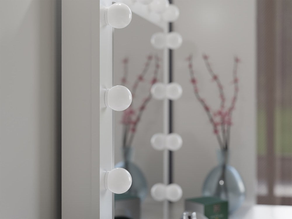 Toeletta Aura con Specchio LED – Bianco 130x51x76 cm